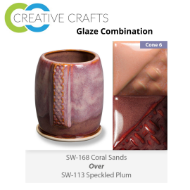 Coral Sands SW-168 over Speckled Plum SW-113 Stoneware Combination